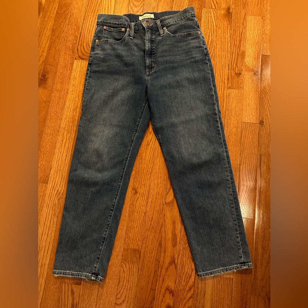 Madewell Straight-Leg Jeans in Dark Wash Blue